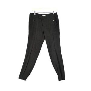 VINCE REVOLVE Patchwork Cargo Pants Womens SZ 4 Black Zip Pockets Neutral Office